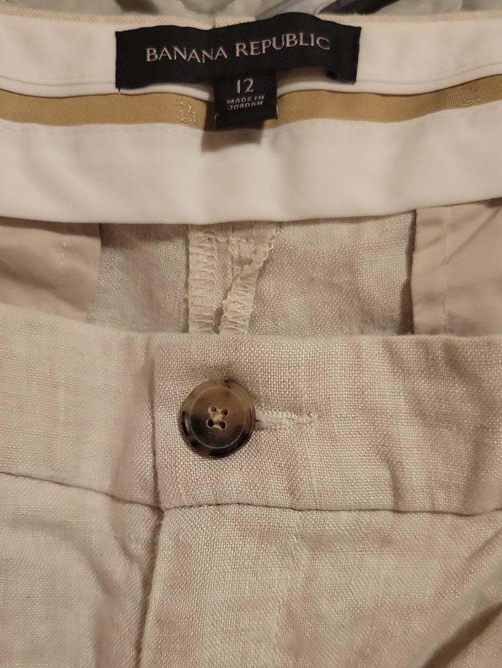 #20G (5 for $35) Women's Light Beige 100% Linen Casual Pants